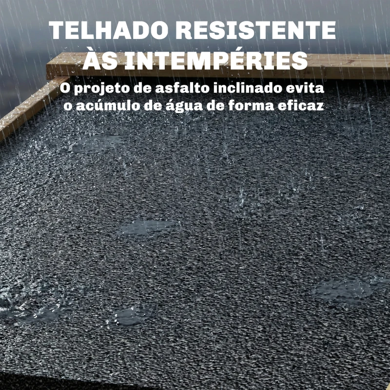 Outsunny Armário Exterior de Madeira com Telhado Inclinado em Asfalto, 2 Portas com Fecho e 2 Prateleiras, 101,5x49x176 cm, Natural