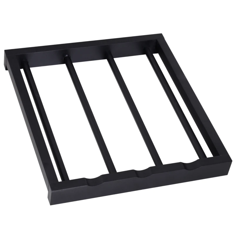 HOMCOM Carrello da Cucina Multiuso in Legno di Pino 74 x 37 x 75cm Nero