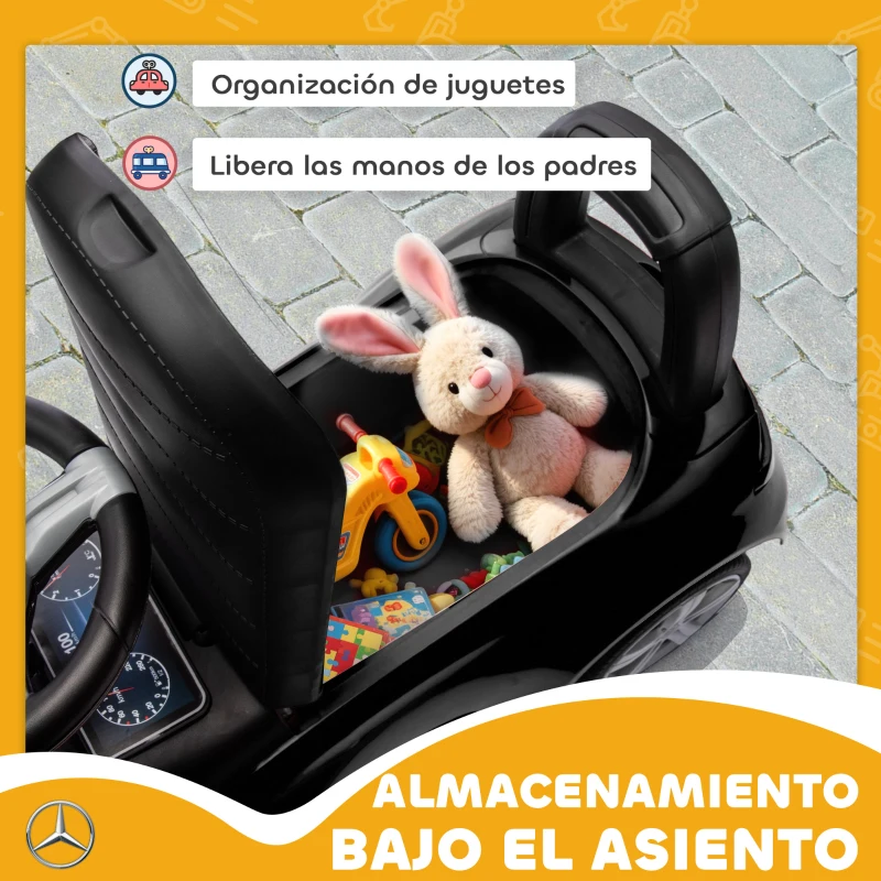 AIYAPLAY Correpasillos para Niños de 18-36 Meses Mercedes-Benz Clase C con Bocina Sonidos de Motor y Espacio de Almacenaje Negro