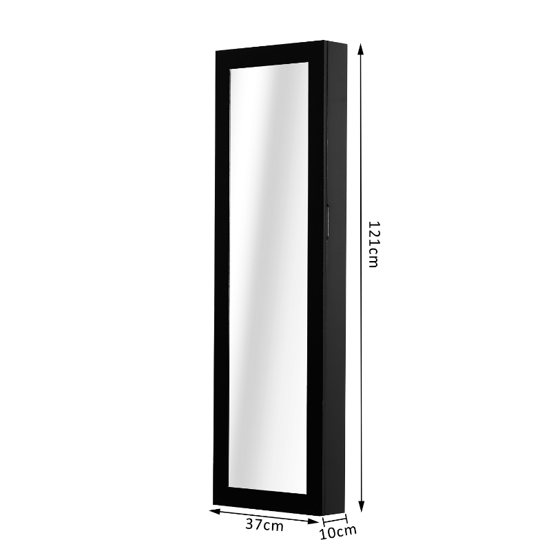 HOMCOM Armoire à Bijoux Noire 37 x 10 x 121 cm