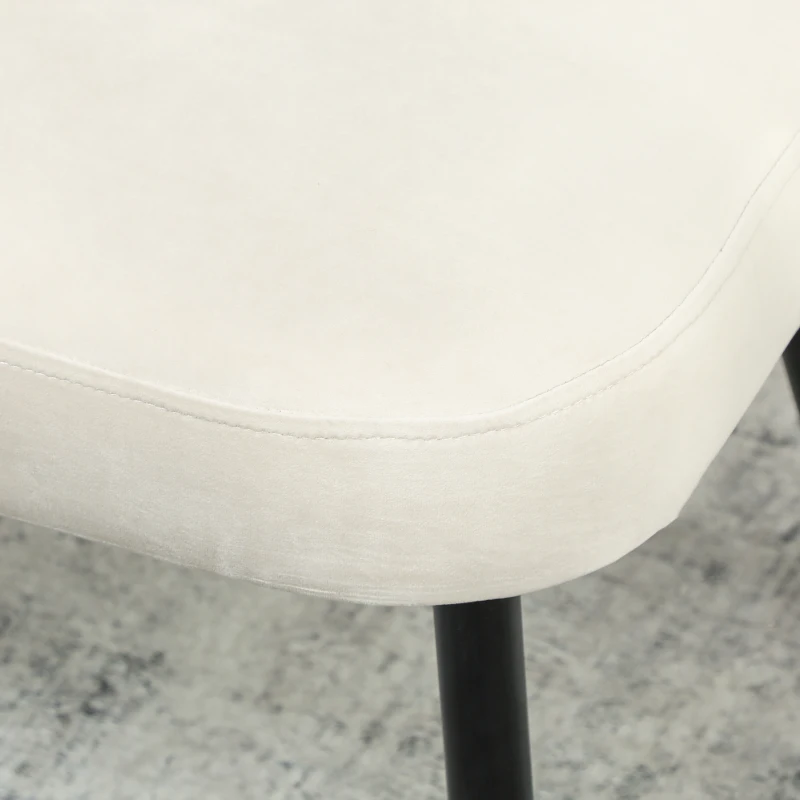 HOMCOM Sofá de 2 plazas, sofá tapizado moderno con estructura de metal y madera, tapizado de aspecto aterciopelado, Beige