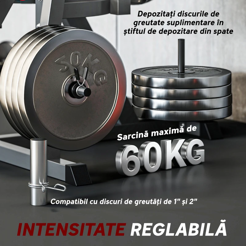 SPORTNOW Aparat pentru gambe cu spătar și perne reglabile, din oțel, plastic și EVA, 100x90x105 cm, gri și negru