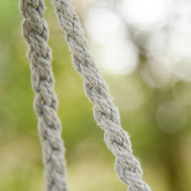 Outsunny Cadeira suspensa redonda Ø60 cm Cadeira de rede de balanço com almofada e corda de algodão para interior e exterior 80x80x42 cm Cinza