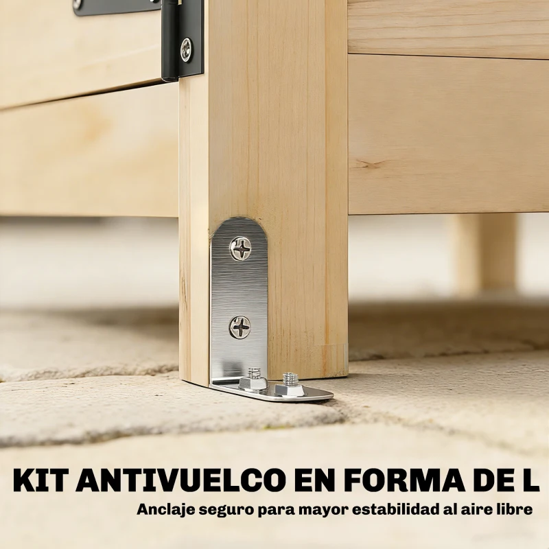 Outsunny Armario de Exterior de Madera con Techo Inclinado Asfalto 2 Puertas con Pestillo 2 Estantes 101,5x49x176 cm Natural