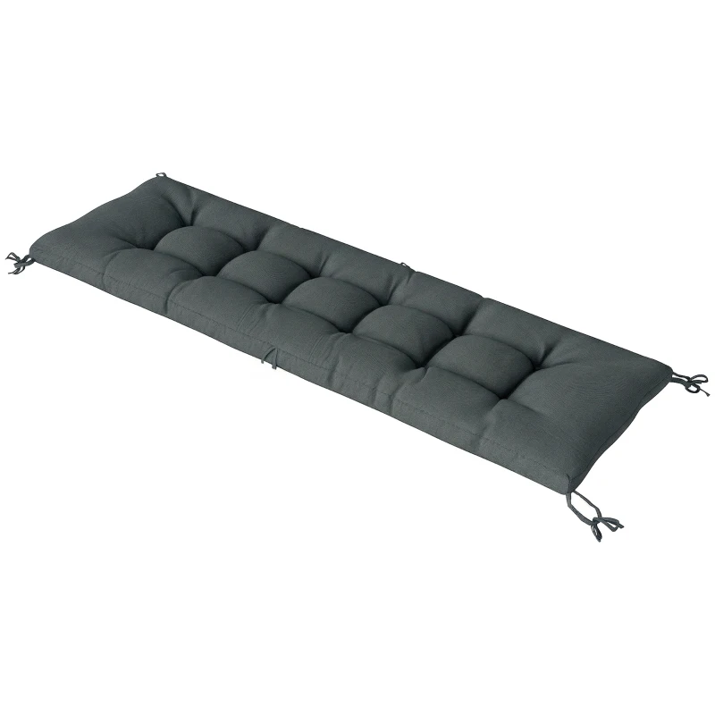 Outsunny Cojín para palets desmontable Cojín asiento con correas de sujeción Acolchado para palets para la mayoría de tumbonas 198x65x13cm Gris oscuro