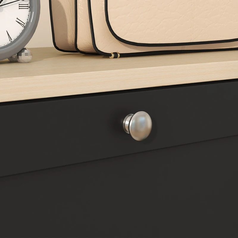 HOMCOM Scarpiera 24 paia con 4 cassetti ribaltabili e ripiani regolabili, 60x23,5x151 cm, Nero