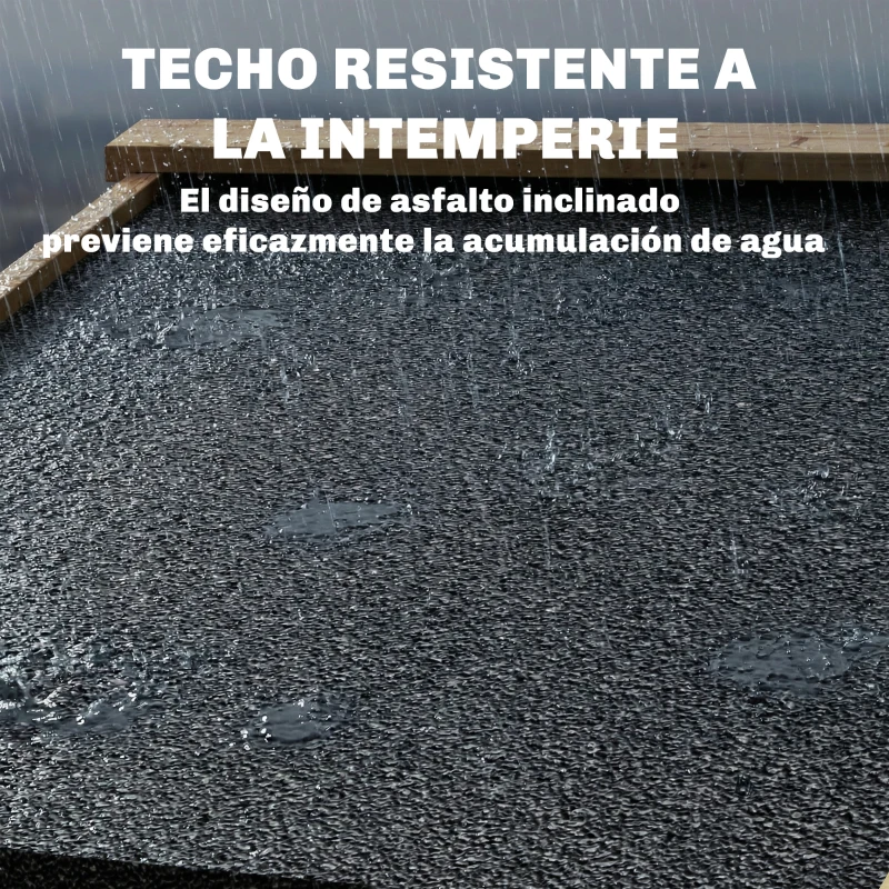 Outsunny Armario de Exterior de Madera con Techo Inclinado Asfalto 2 Puertas con Pestillo 2 Estantes 101,5x49x176 cm Natural