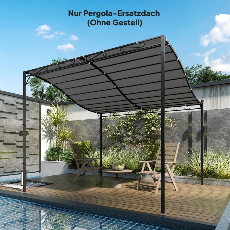 Outsunny Telo di ricambio per pergola 3x3 m impermeabile, 298x293 cm, Grigio scuro