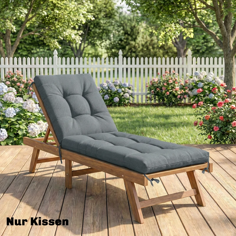 Outsunny Cuscino per pallet sfoderabile con cinghie, 198x65x13 cm, Grigio scuro