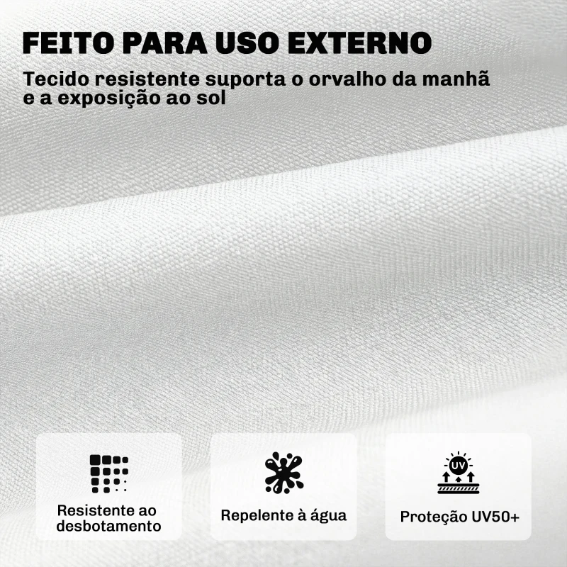 Outsunny Almofada para Banco Exterior com Tiras de Fixação Proteção UV50+ Recuperação Lenta Interior Exterior 198x65x13 cm Creme