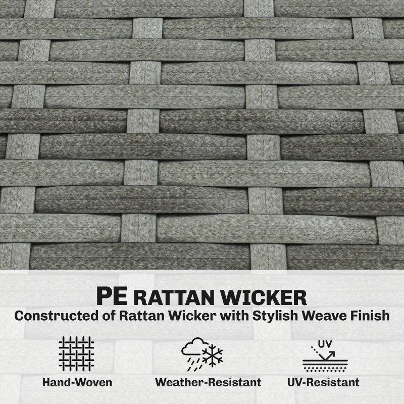 Outsunny Rattanstoel met kussens en banden, gepolsterde outdoor stoel van polyrattan, tot 120 kg