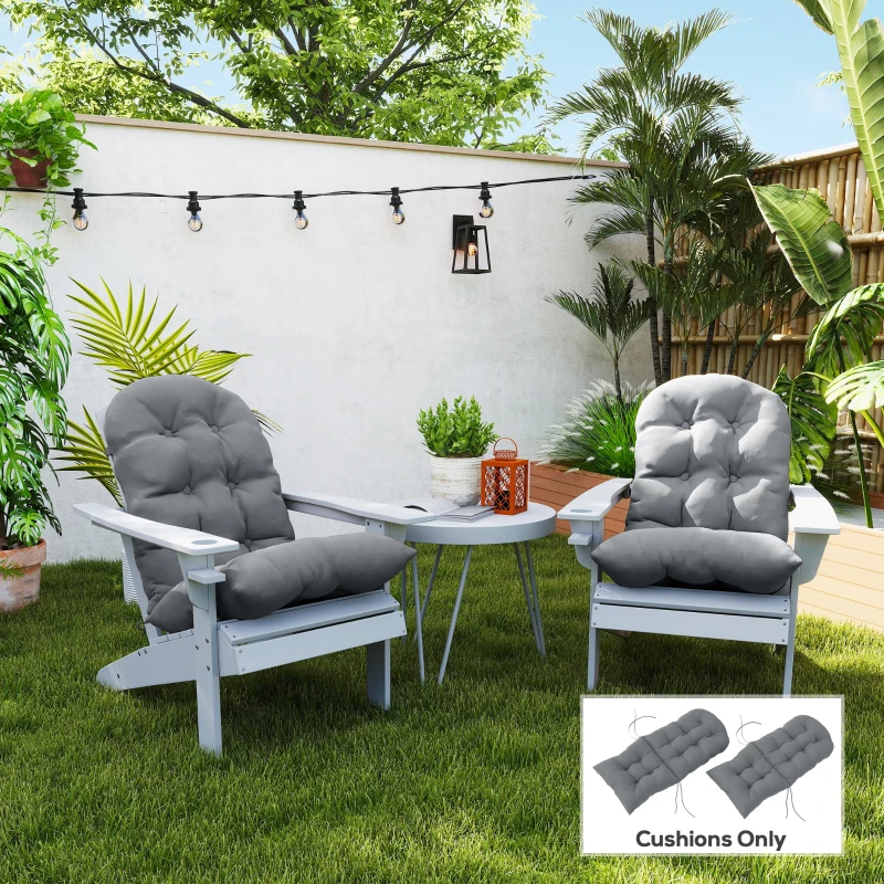 Outsunny Set 2 cuscini per sedia Adirondack capitonné, Grigio