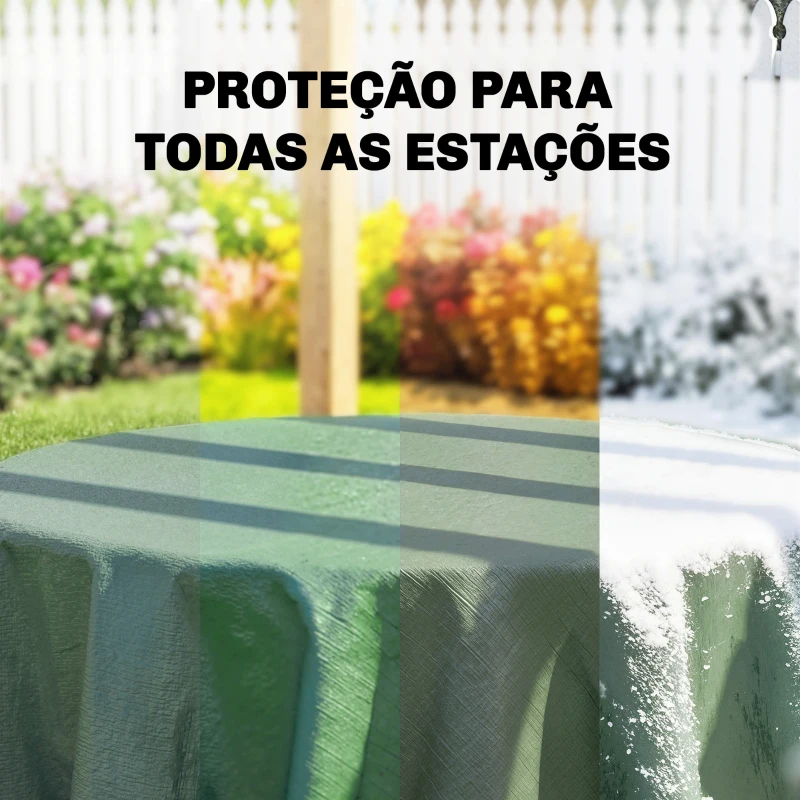 Outsunny Lona Impermeável Exterior 4x6 m Toldo PE 90 g/m² Proteção UV com Ilhós Reforçados para Lenha Móveis de Jardim Verde