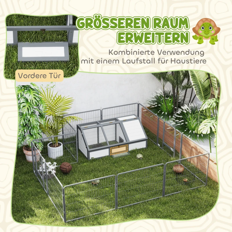 PawHut Schildkrötenbox, Outdoor Schildkrötengehege, bodenloses Design, leicht zu öffnen, Schildkrötenhaus, Weiß(m-9)