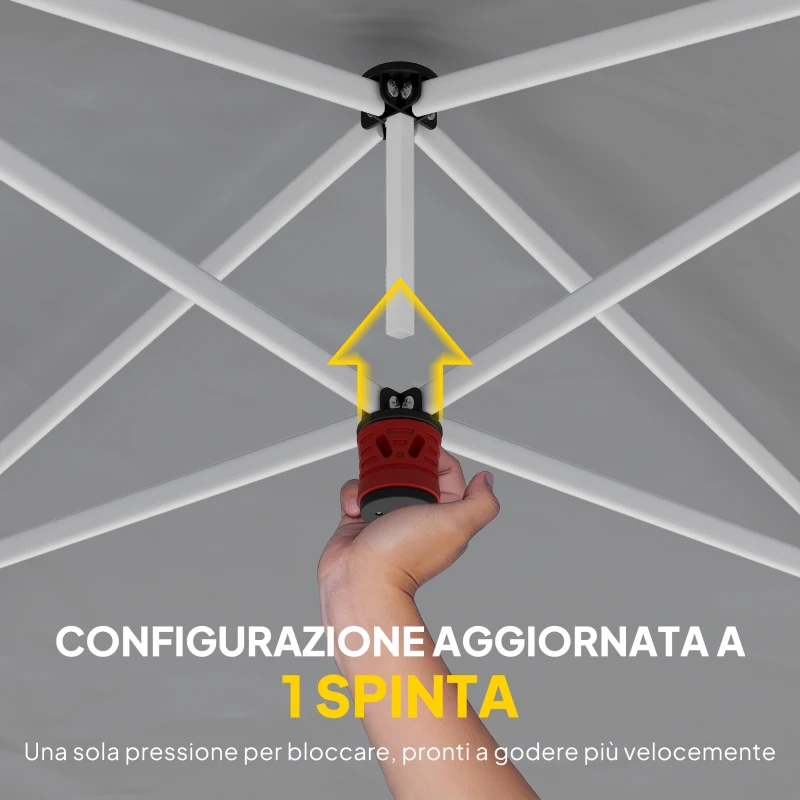 Outsunny Gazebo Pieghevole 3x6 m con Pareti e Altezza Regolabile, Protezione UV 50+, Grigio Chiaro