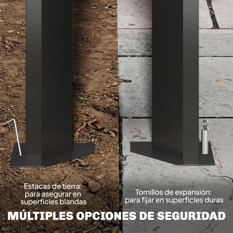 Outsunny Pérgola de Jardín 3x4 m con Protección UPF 50+ Gazebo con Techo Ajustable Estructura de Metal para Exterior Gris Oscuro