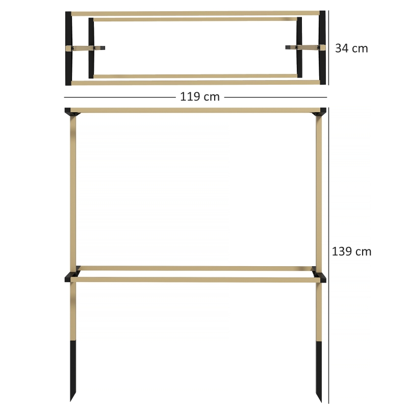 Outsunny Treillis de jardin métallique flexible pour baies : framboises, mûres & myrtilles – treillis extensible