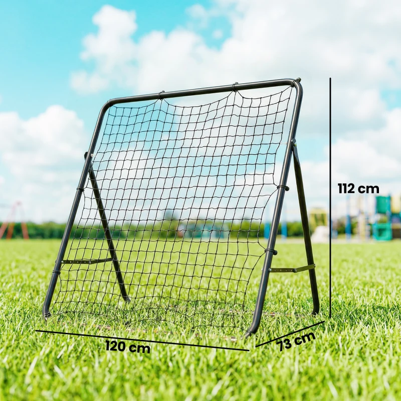 SPORTNOW Rebounder für Fußball, Klappbar verstellbar Prellwand mit 5 Winkelpositionen und 120 x 120 cm Rückprallwand Netz