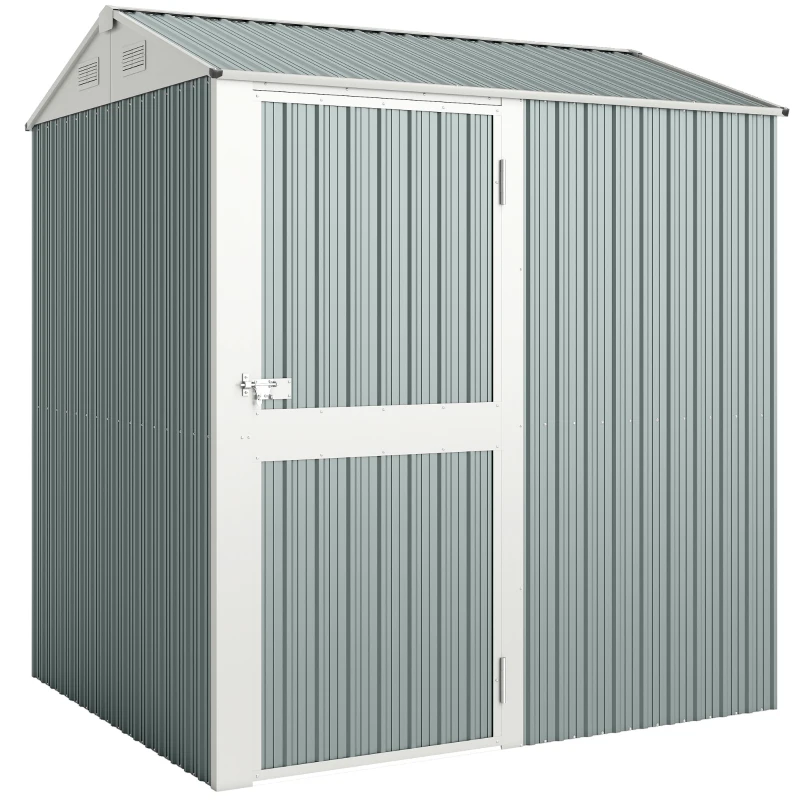 Outsunny Remise métallique 3,5 m², Remise haute verrouillable avec toit en pente, aérations et gants, 209 x 177 x 236 cm