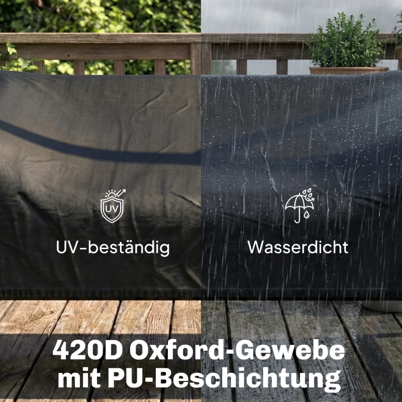 Outsunny 3-Sitzer Gartenschaukel-Abdeckung, wasserdichte Schutzhülle, winddicht und UV-beständig, 420D Oxford-Stoff