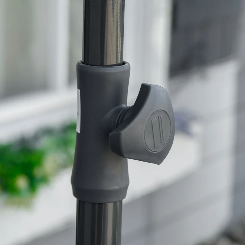 Outsunny Chapéu de Sol Retangular de Jardim 198x130x240cm Chapéu de Sol de Alumínio com Função de Inclinação para Terraço Pátio Exterior Verde