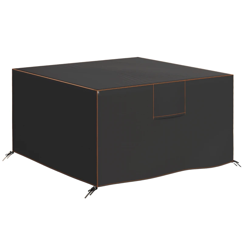 Outsunny Housse de protection pour mobilier de jardin résistante à l'hiver étanche bâche anti-UV tissu Oxford 420D 125x125x74 cm Noir