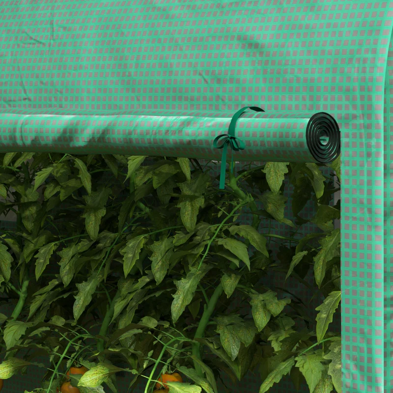 Outsunny Estufa Jardim Tipo Túnel com 4 janelas e 2 portas para Plantas de PE de aço 300x100x200 cm Verde