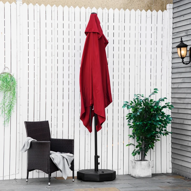 Outsunny Base para Chapéu de Sol Portátil Base para Chapéu de Sol Recarregável para Mastros de Φ3,8cm e  Φ4,8cm  Preto