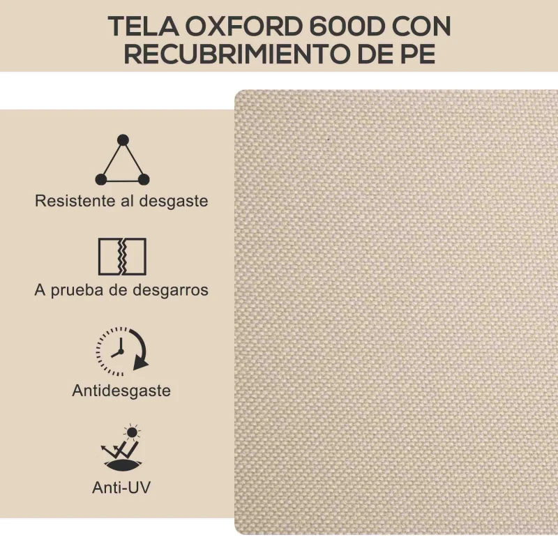 Outsunny Set 2 Sillas de Jardín Plegables con Reposabrazos Sillas para Camping y Playa en Tela Oxford y Acero 54x59x78 cm Caqui