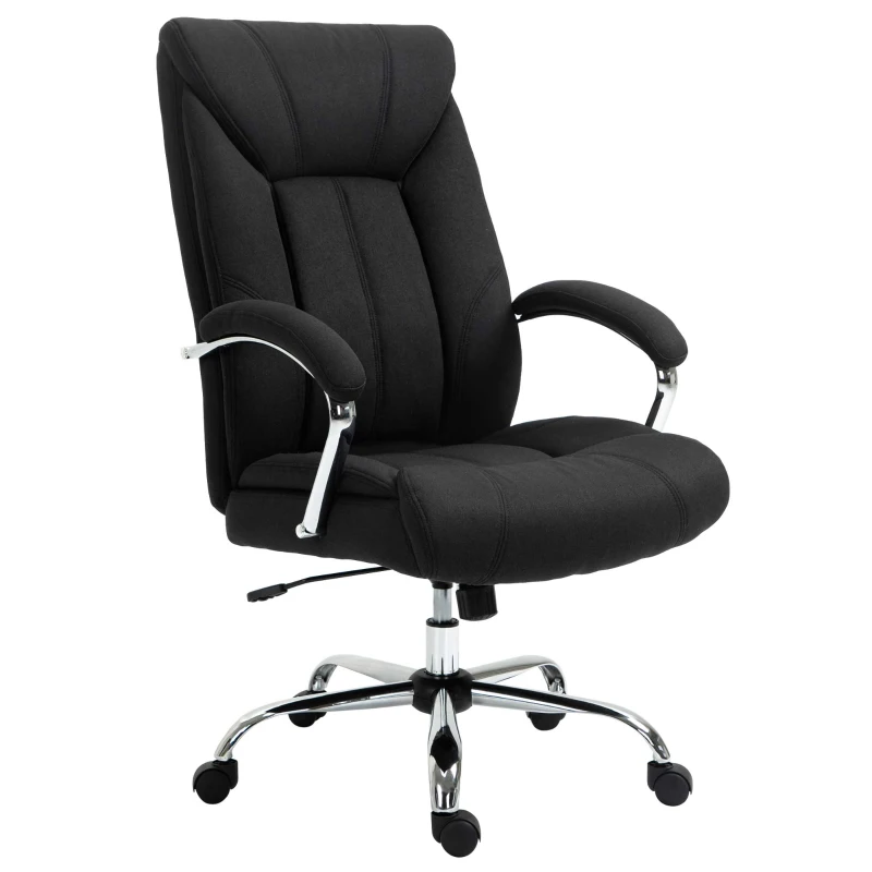 Vinsetto Fotoliu de birou, scaun de birou ergonomic, înălțime reglabilă, spătar înalt, funcție de înclinare, 65x78x118cm, negru