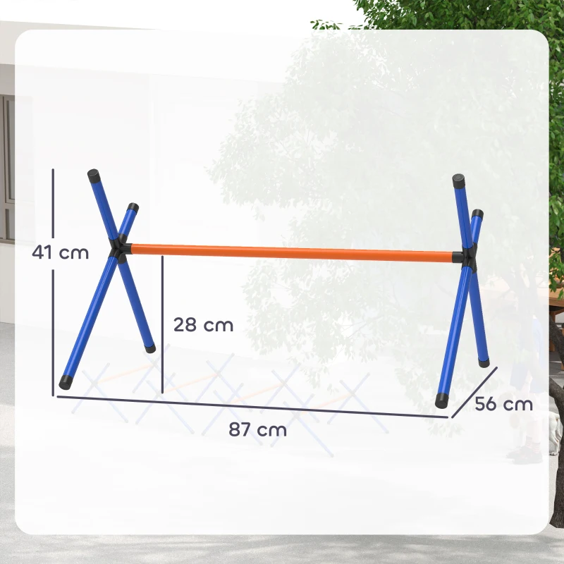 PawHut Set agility per cani 4 pezzi con ostacoli regolabili e borsa