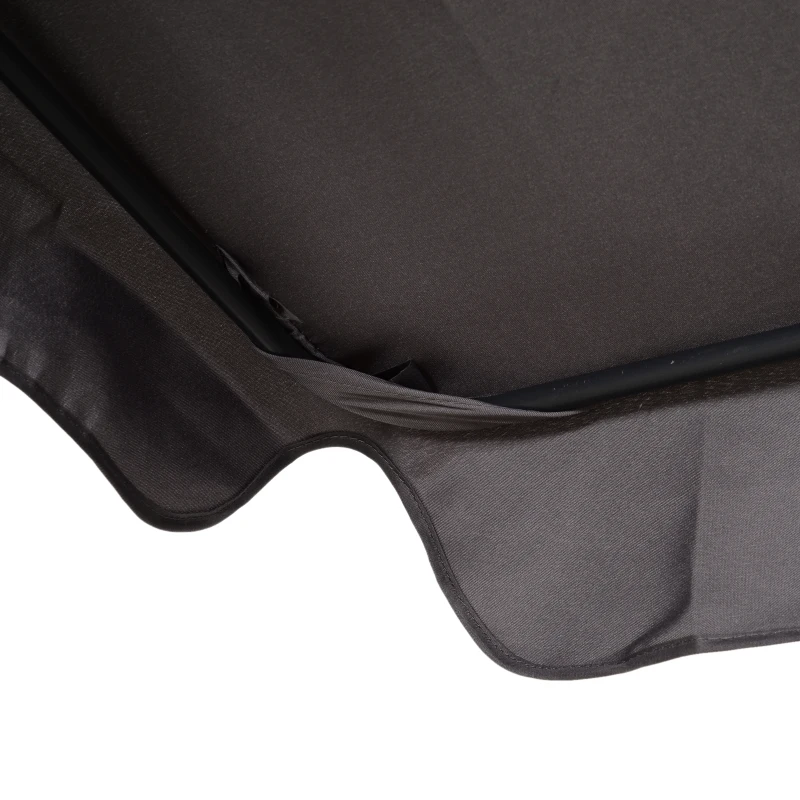 Outsunny Balancelle de Jardin 2 Places avec Toit Réglable, 140x110x151 cm, Marron et Gris