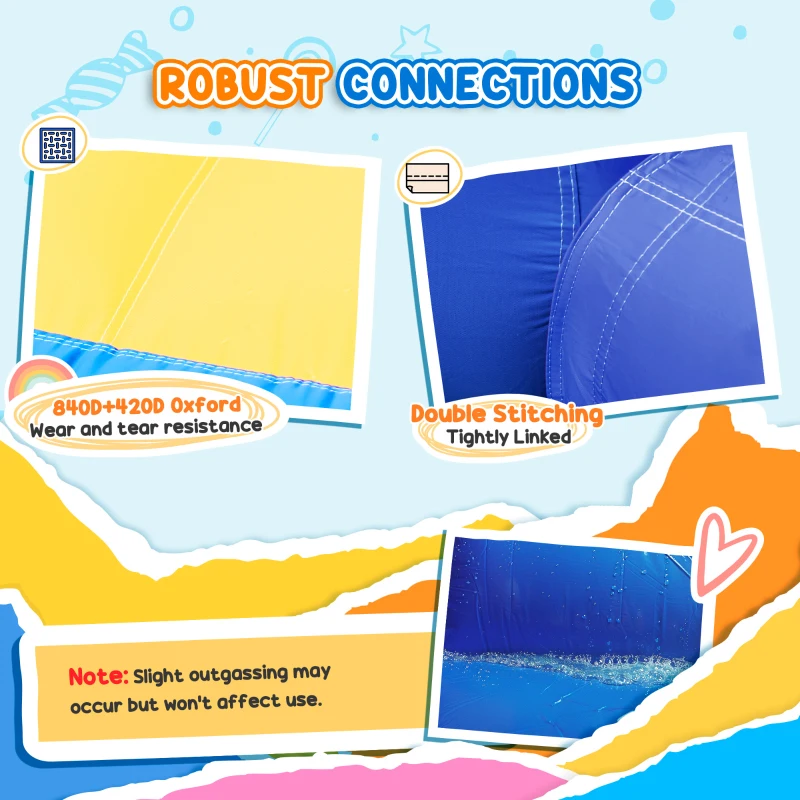 AIYAPLAY Inflatable Bouncy Castle, Kids Water Bounce House 6 in 1 with 550W Blower, 2 Slides for Garden, Party, Outdoor Indoor