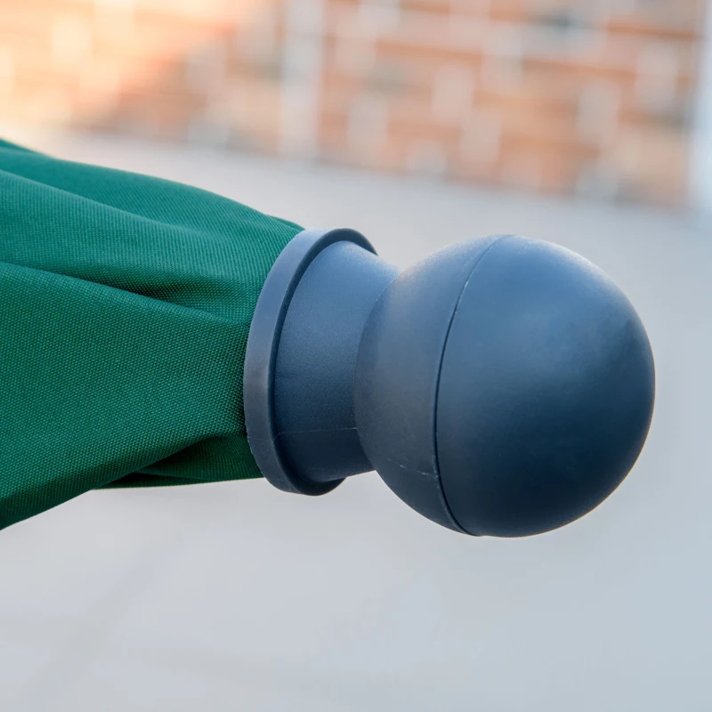 Outsunny Chapéu de Sol Retangular de Jardim 198x130x240cm Chapéu de Sol de Alumínio com Função de Inclinação para Terraço Pátio Exterior Verde