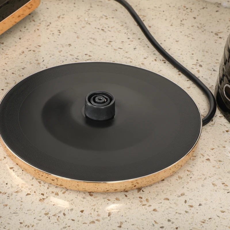 HOMCOM Bollitore Elettrico 1,7L, Funzione di Riscaldamento Rapido con Filtro Anticalcare Rimovibile e Lavabile, Nero