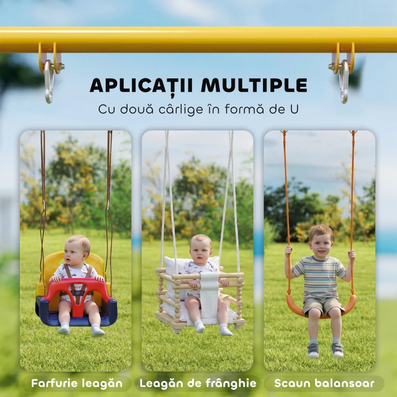 AIYAPLAY Cadru pentru Leagăn de Grădină din Oțel, Anti-UV, Gri