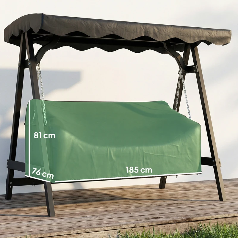 Outsunny Housse pour balançoire 3 places, housse de protection étanche, coupe-vent et résistante aux UV, tissu Oxford 420D