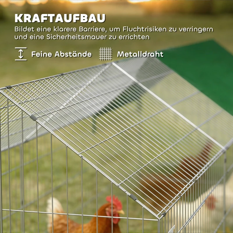 PawHut Kleintierstall Kaninchenstall mit Spitzdach abschließbare Türen Schutzabdeckung für Kleintiere 180 x 75 x 75 cm Grün