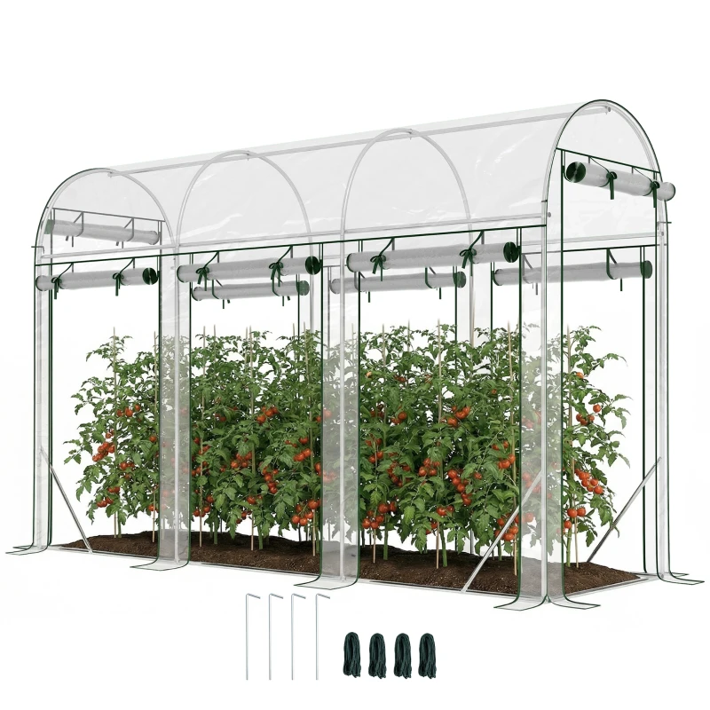 Outsunny Serra tunnel 3 m² con struttura in acciaio, 295x100x197 cm, Trasparente