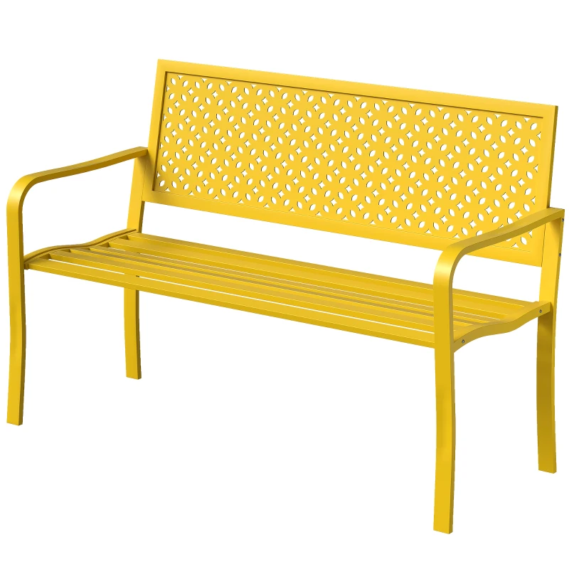 Outsunny Panchina da giardino 2 posti in metallo resistente