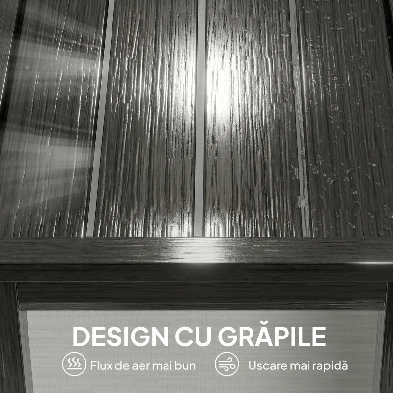 Outsunny Bancă de grădină cu 2 locuri, 130x34x43 cm, gri