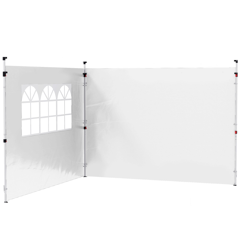 Outsunny Set 2 pannelli laterali per gazebo con finestra, 3x3 m, Bianco