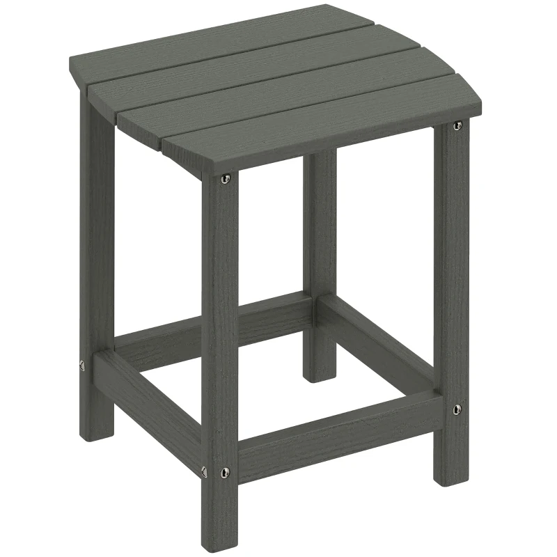 Outsunny Table de jardin, Table de balcon résistante aux intempéries en HDPE, Table de repas d'extérieur, Table de camping pour jardin terrasse balcon 48x37x46 cm Gris