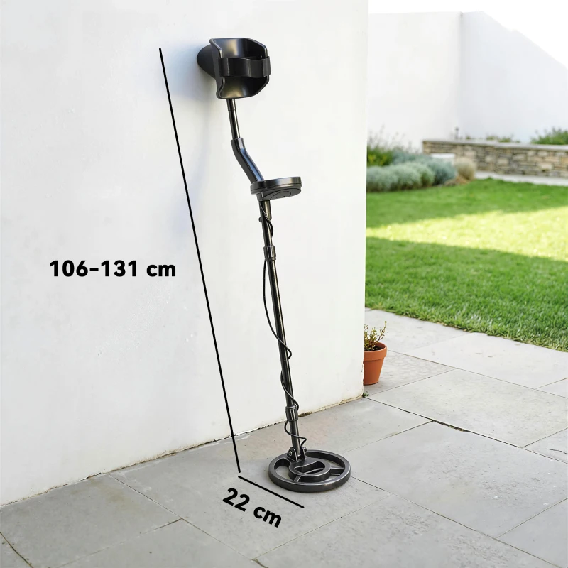 Outsunny Detector de metale IP68 rezistent la apă, aparat de detectare cu 3 moduri, căști, lopată, bobină, ecran LCD, adâncime de detecție 17,78 cm