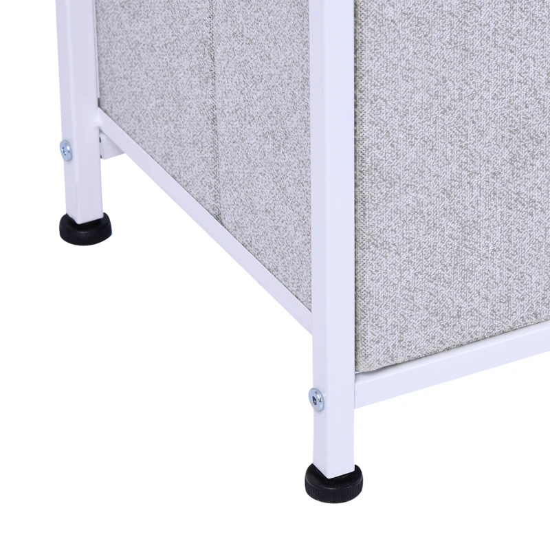 HOMCOM Cassettiera con 5 Cassetti per Camera, Struttura Metallica, 100x30x54 cm, Grigio