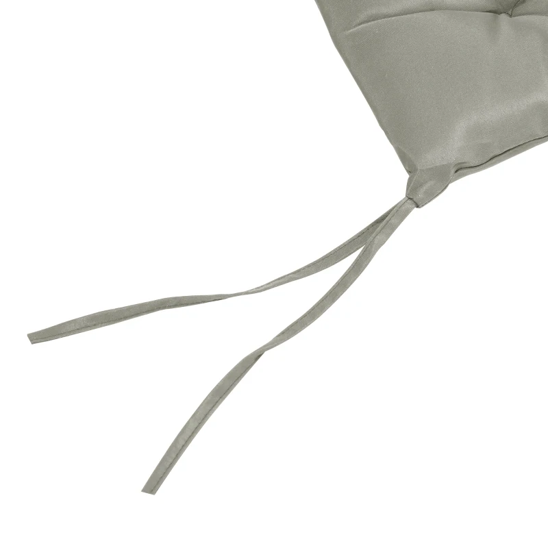 Outsunny Set 2 cuscini per sedia con lacci, 98x50 cm, Grigio chiaro