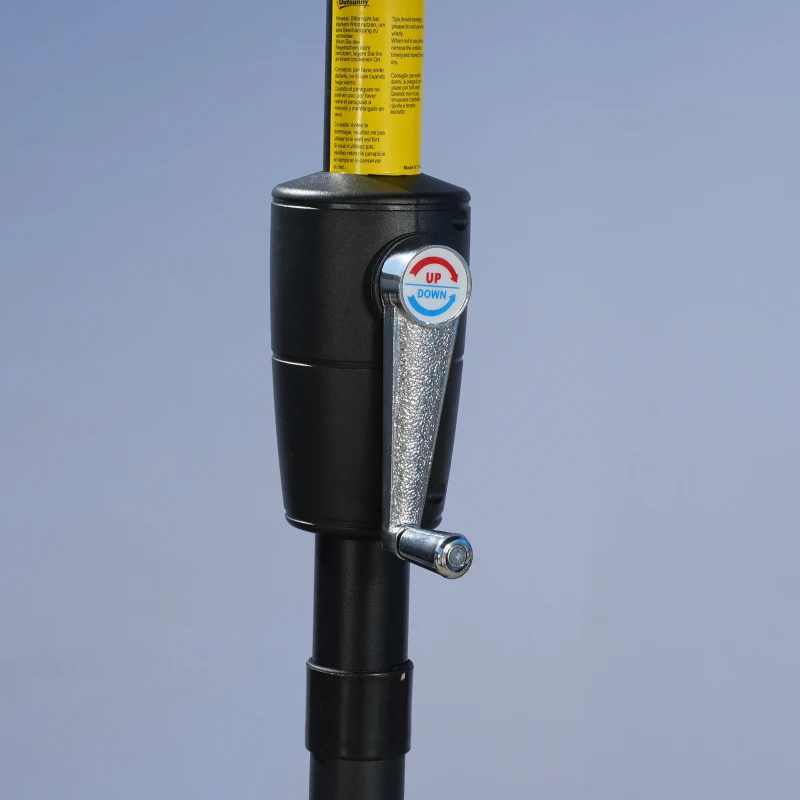 Outsunny Parasol de terrasse 200x190x240 cm avec manivelle Mât en acier et base croisée Anti-UV pour terrasse balcon Café