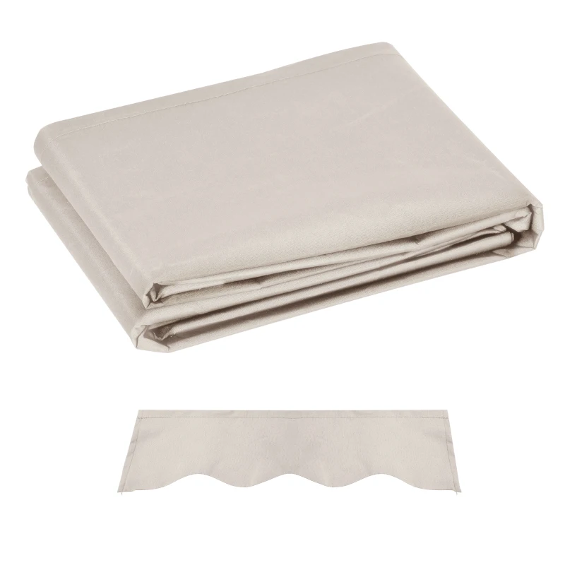 Outsunny Toile de remplacement pour store parasol rétractable 3 x 2,5 m en polyester anti-UV 50+ Crème