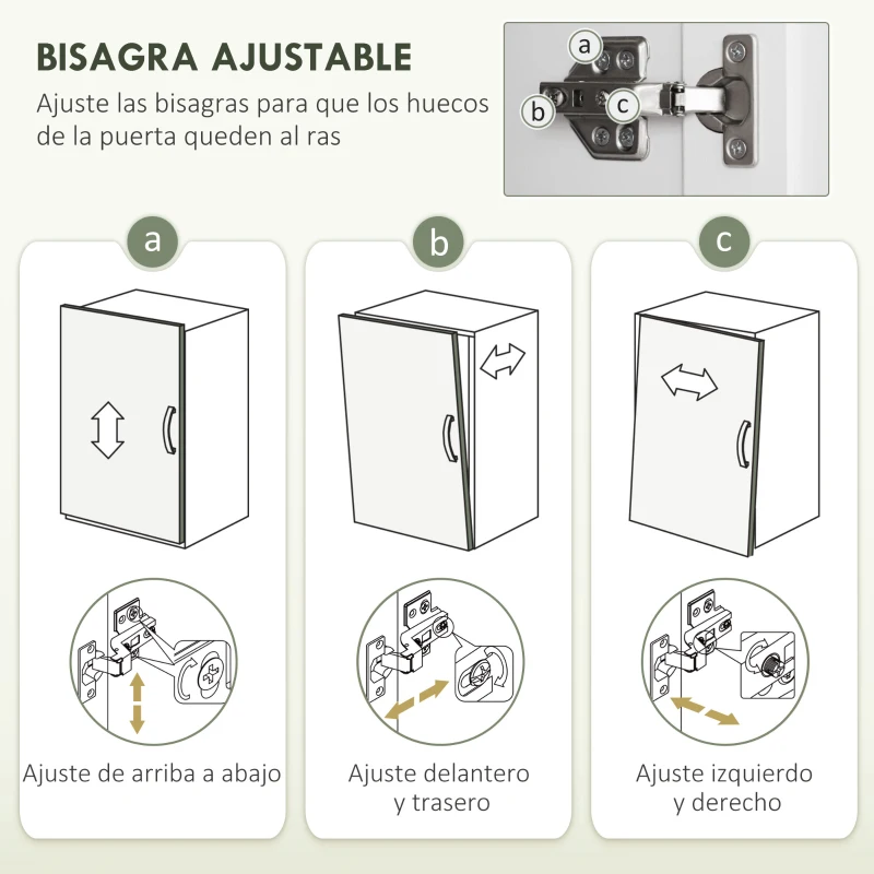 HOMCOM Dispensa da cucina con 4 ante e ripiani regolabili, 60x30x183 cm, Bianco