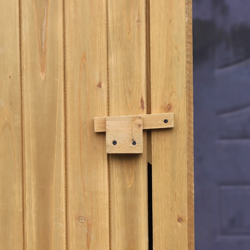 Outsunny Magazie de Scule de Gradina din Lemn Impermeabila cu Usi si Rafturi, 77.5x54.2x179.5 cm(m-13)